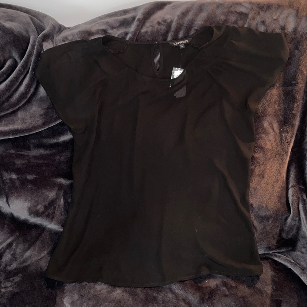 Black chiffon Express blouse size large